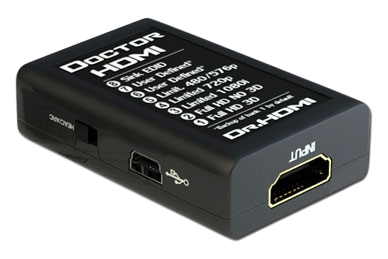 Parte inferior del Dr HDMI con la leyenda de bancos, puerto Mini-USB y entrada HDMI