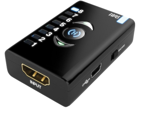 Dr HDMI con entrada HDMI, puerto Mini-USB y LED de banco EDID iluminados